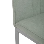 Židle jídelní, zelená látka, šedé kovové nohy