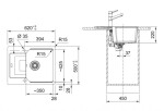 FRANKE - Urban Fragranitový dřez UBG 611-62, 62x50 cm, šedý kámen 114.0700.101