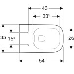 GEBERIT - Selnova Square Závěsné WC, 540x350 mm, Rimfree, bílá 501.546.01.1