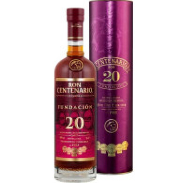 Ron Centenario FUNDACIÓN 20 Sistema Solera Rum 40% 0,7 l (tuba)