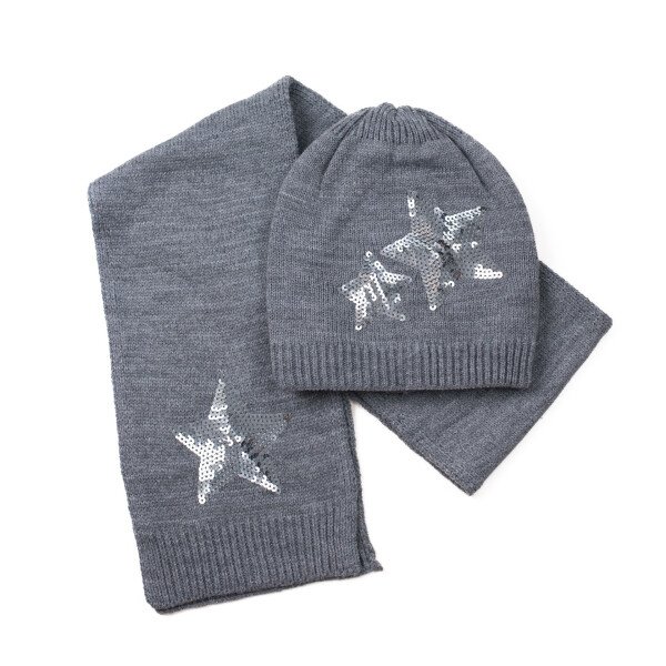 Čepice a šála Art Of Polo Set cz17332 Grey UNI