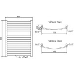 MEXEN - Helios otopný žebřík/radiátor 800 x 600 mm, 355 W, zlatá W103-0800-600-00-50