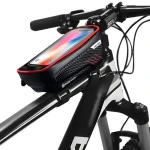 WildMan ME2R černo-červená / Brašna na rám kola / Průhledné okénko na telefon / Průchodka na sluchátka / 1 l (E2R)
