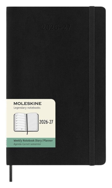 18měsíční diář Moleskine 2026-27 - měkké desky, L, týdenní, černý