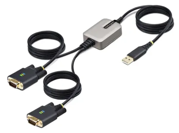 StarTech USB adaptér na 2x RS232 DB9 černá / Adaptér / 2x DB9 / 4 m / FTDI FT2232H (2P6FFC-USB-SERIAL)