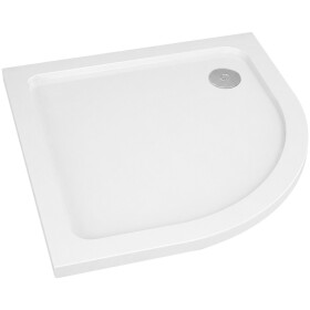 CERANO - Sprchová vanička čtvrtkruhová Piato - litý mramor - bílá lesklá - 80x80x3 CER-476987