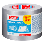 Tesa textilní opravná páska - Repair Tape, promo pack 2 ks, 50 m × 48 mm, silně lepivá, stříbrná