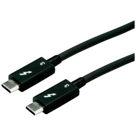 Roline USB kabel USB 3.2 Gen2 (USB 3.1 Gen2) Thunderbolt ™ (USB-C ®) zástrčka, Thunderbolt ™ (USB-C ®) zástrčka 0.50 m černá stíněný 11.02.9040