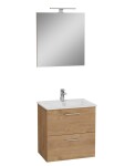 Koupelnová sestava s umyvadlem zrcadlem a osvětlením VitrA Mia 59x61x39,5 cm zlatý dub MIASET60D MIASET60D