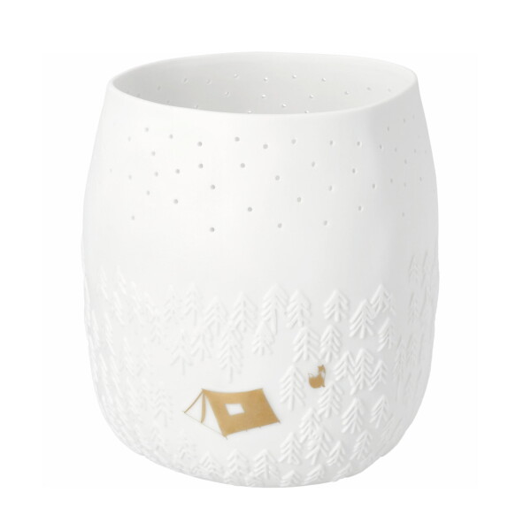 Räder Svícen na čajovou svíčku Starry Night, bílá barva, porcelán