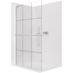 CERANO Sprchová zástěna Walk-in Onyx L-levá vzpěra - 8 mm + polička/držák na ručníky - chrom, industriální sklo - 160x200 cm