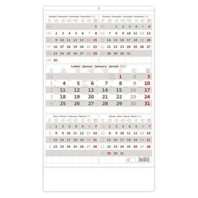 Kalendář nástěnný 2027 - Pětiměsíční šedý
