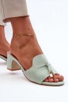 Dámské sandály Z Eko Semišu Na Podpatku Mátové Jemenna 40