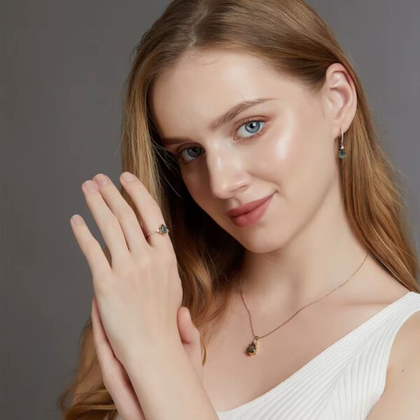 Inspirace - Dámský střibrný set šperků MECHOVÝ ACHÁT