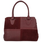 Módní dámská koženková kabelka do ruky Rosen, vínová