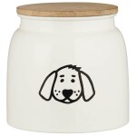 Ib Laursen Plechová dóza na granule pro psy White 2,2 l, krémová barva, přírodní barva