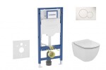 GEBERIT - Duofix Set předstěnové instalace, klozetu Tesi a sedátka, tlačítko Sigma01, alpská bílá SANI11CD3116