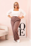 Dámské kalhoty Plus Size s viskózou, široké nohavice a elastický pas fango UNI