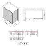 CERANO - Sprchový kout Santoro L/P - 6 mm - černá matná, grafitové sklo - 100x70x195 - posuvný CER-425104