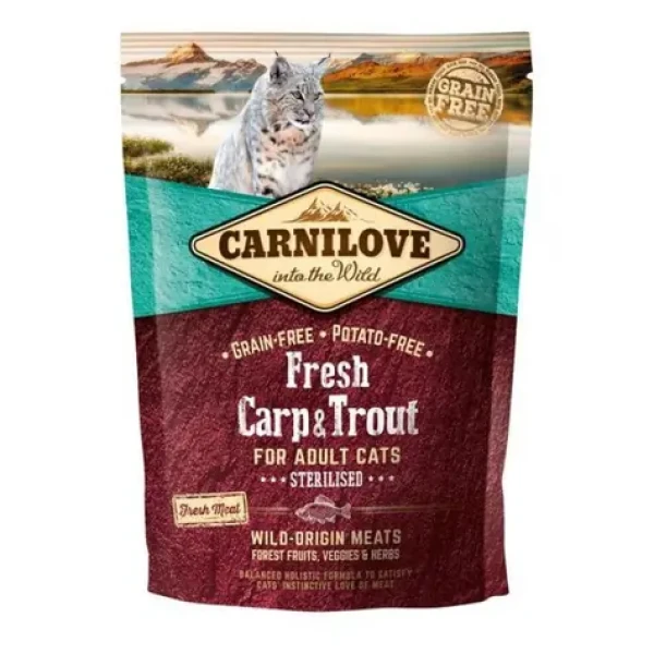 Carnilove Cat Fresh Carp Trout Sterilized 0.4kg / Granule pro kočky / pro dospělé kočky (8595602527427)