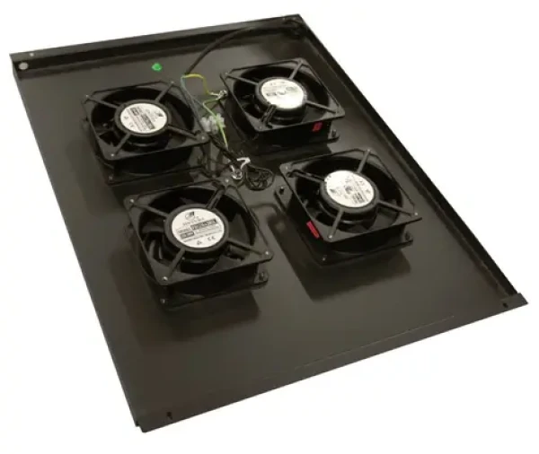 XtendLan Ventilace pro rozváděč ECO 800mm černá / Ventilační jednotka / 4x ventilátor / pro rozváděče hloubky 800 mm (SFAN804-B-ECO)