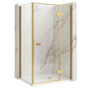 REA/S - Sprchový kout Atlas 100x100 Brush Gold vpravo KPL-K4575
