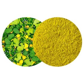 Dortisimo 4Cake Cukrové zdobení žluté a zelené Spring Friends a tyčinky žluté (100 g)