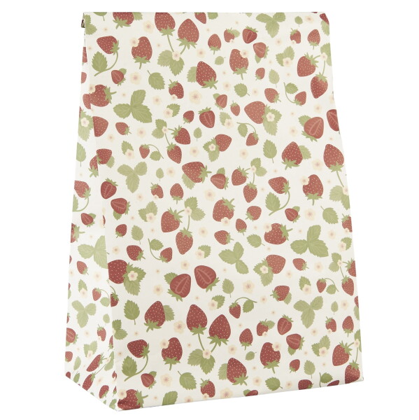 Ib Laursen Papírový sáček Strawberries 28,5 cm, červená barva, papír