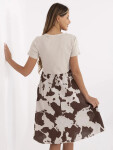 Dámské šaty DHJ SK 253701.80 Béžová s hnědou - FPrice béžová s hnědou one size