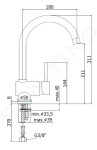 PAFFONI - Stick Dřezová baterie, nerez SK180ST