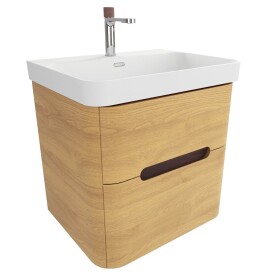 Koupelnová skříňka s umyvadlem SAT Fusion 57,5x53x45 cm dub medový mat SATFUSION260DMMWBA SATFUSION260DMMWBA