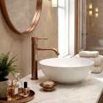 REA - Umyvadlová baterie Lungo Diamond Brush Copper vysoká REA-B9846