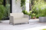 KETER SCANDI FORMA 2 SEATER SOFA - Pebble grey/Soft biege