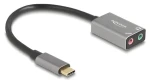 Delock / Externí zvuková karta USB-C / 2x 3,5 mm jack / mikrofonní vstup / 16 Bit / 48 kHz (67071)