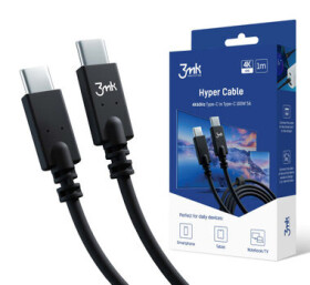 3MK Hyper kabel USB-C/USB-C 4K 60Hz 1m 100W černý