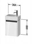 DURAVIT - Ketho.2 Umyvadlová skříňka 44x36x24 cm, 1 dvířka, panty vpravo, lesklá bílá K25071R22220000
