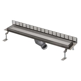 SANELA - Nerezové žlaby Sprchový žlab ke stěně, délka 115 cm, s roštem pro vložení dlažby, nerez SLKN 16