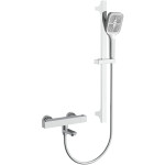 CERANO - Vanová nástěnná baterie Lorena s příslušenstvím - termostatická - otočný výtok - chrom CER-605254
