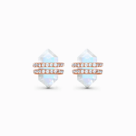 Royal Fashion stříbrné náušnice MOON-ED-05-TOPAZ-ROSEGOLD