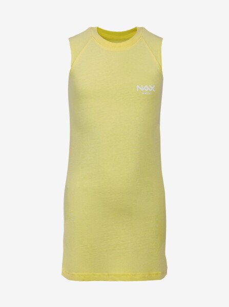 Žluté holčičí letní šaty potiskem na zádech NAX Goledo