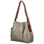 Stylová dámská koženková kabelka na rameno Smilla, tmavě stříbrná