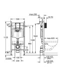 GROHE - Solido Předstěnový instalační set pro závěsné WC, výška 1,13 m 38939000
