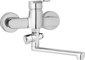 JB Sanitary Nástěnná umyvadlová a sprchová baterie MIRAM, rozteč 150 mm, otočný přepínač, bez příslušenství, ramínko 200 mm M10 37 00