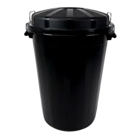 DENOX Odpadkový koš INDUSTRIAL 95 l černá / Bezpečnostní uzavírání / PE-HD / 2,5 mm stěna / -40 až +75 °C
