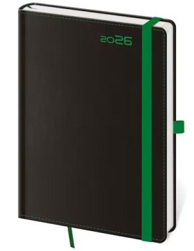 Diář 2026 týdenní B6 Black Green s poutkem