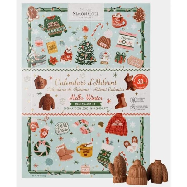 Čokoládový adventní kalendář Hello Winter 3D postavičky 216g
