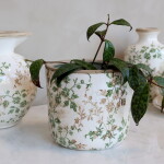Chic Antique Obal na květiny Branch Motif Ø 15,5 cm, zelená barva, keramika
