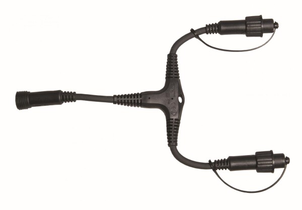 STAR TRADING Rozbočovač na světelný řetěz (T), černá barva, plast