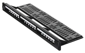 Lanberg PPKS-1124-B černý / Patch panel / 24 portů / RJ-45 / 1U / 19" (PPKS-1124-B)