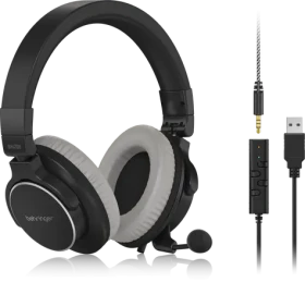 Behringer BH470U černá / Sluchátka s mikrofonem / 2.5m / USB / 3.5mm + 6.3mm (27000929)